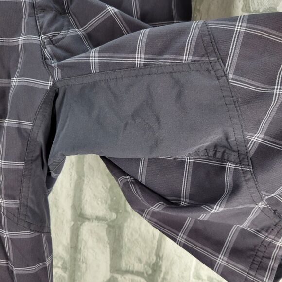 Zoic MTB Shorts Cargo Belted Stretch Waist Black Plaid Mens Medium Baggy Loose - Picture 8 of 9